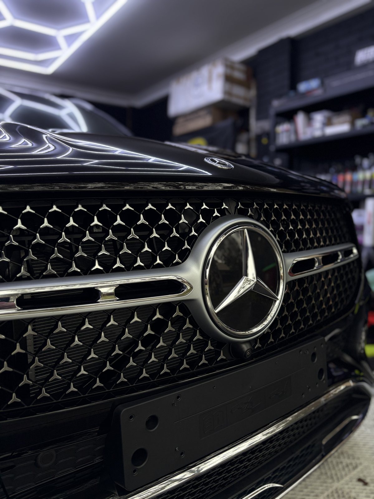 Mercedes-Benz GLE grille after an exterior detail