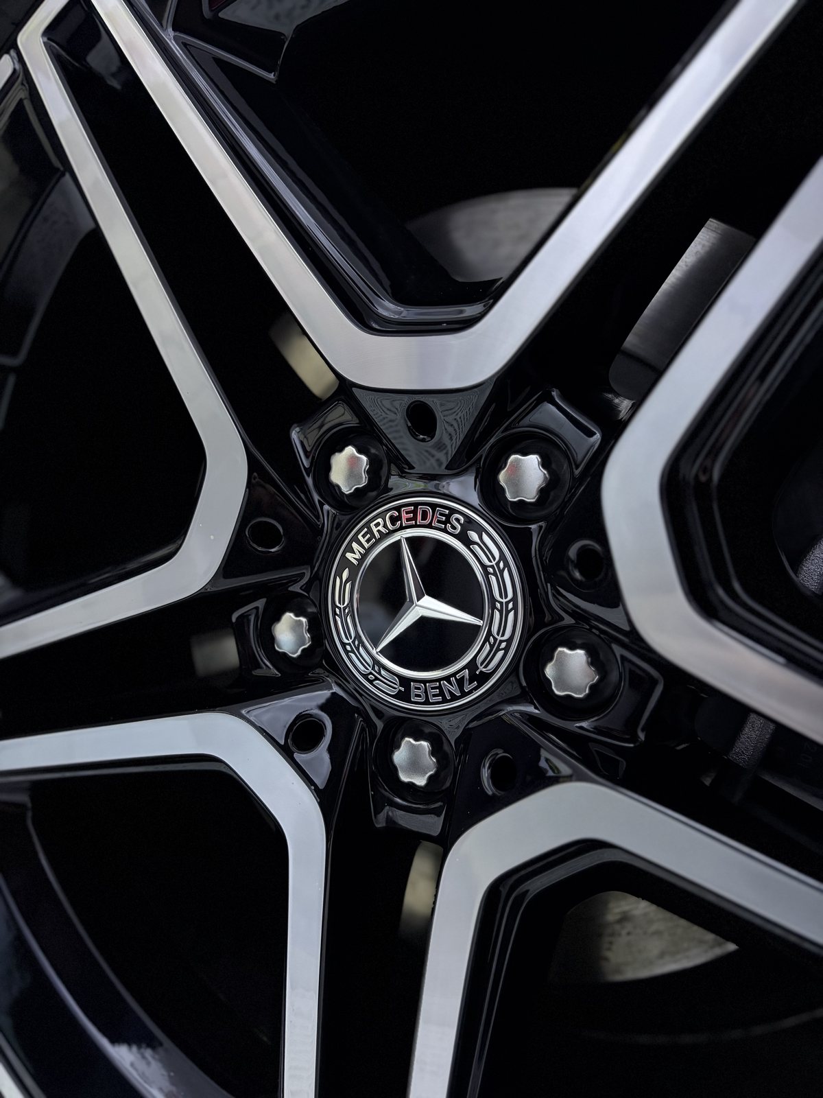 AMG wheel cleaned and dressed on a Mercedes-Benz GLE