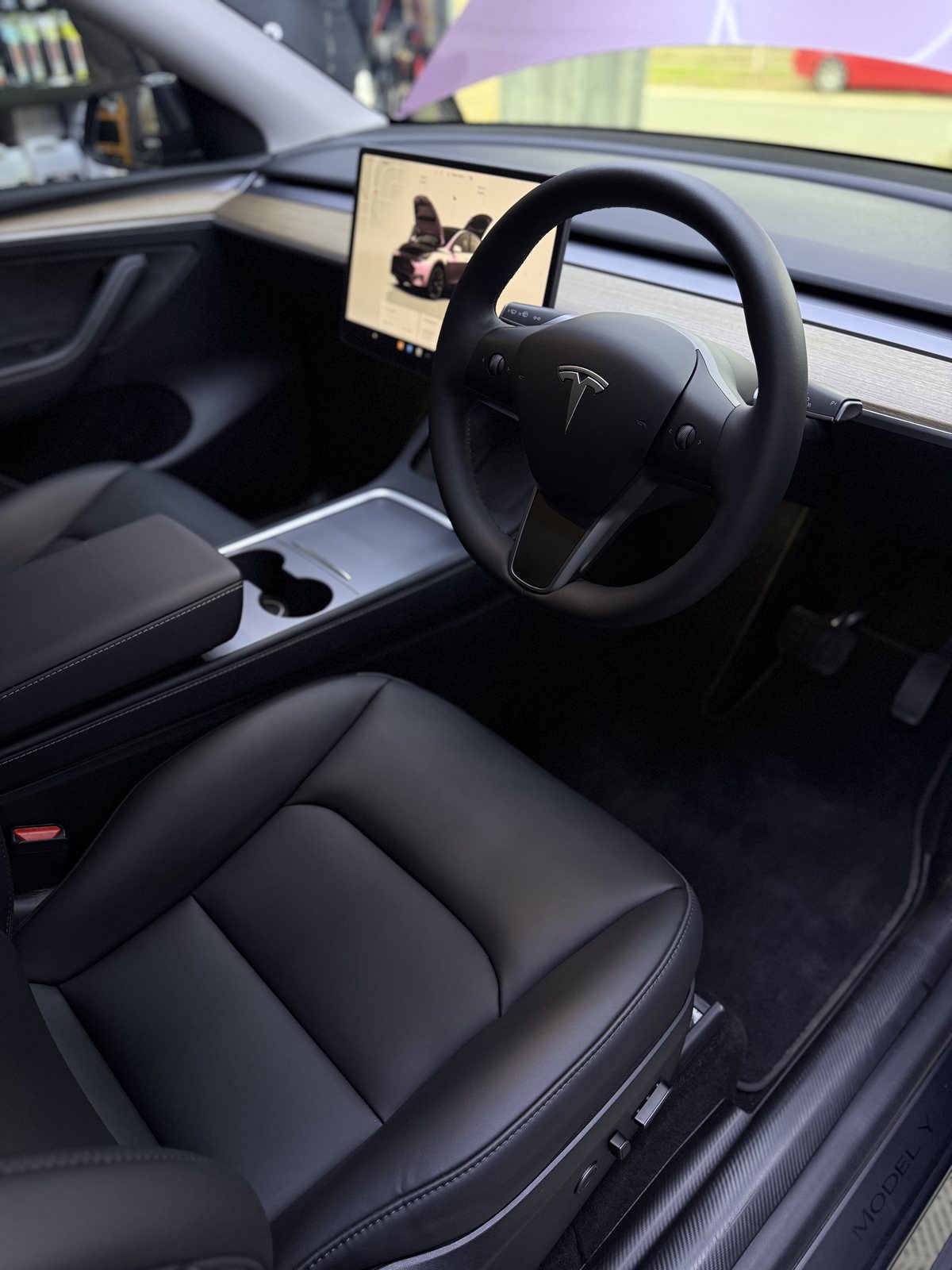 Tesla Model Y cabin after an interior detail