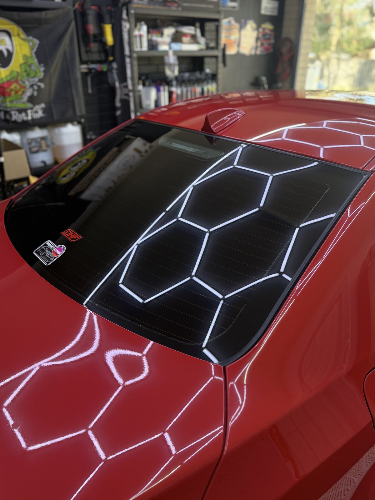 Ceramic tint on the rear screen of a BMW 5 Series