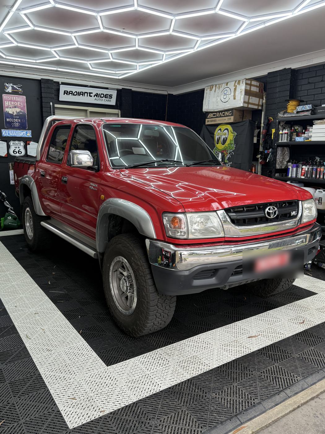 Toyota Hilux dual cab with tinted glass in the Cranbourne North studio